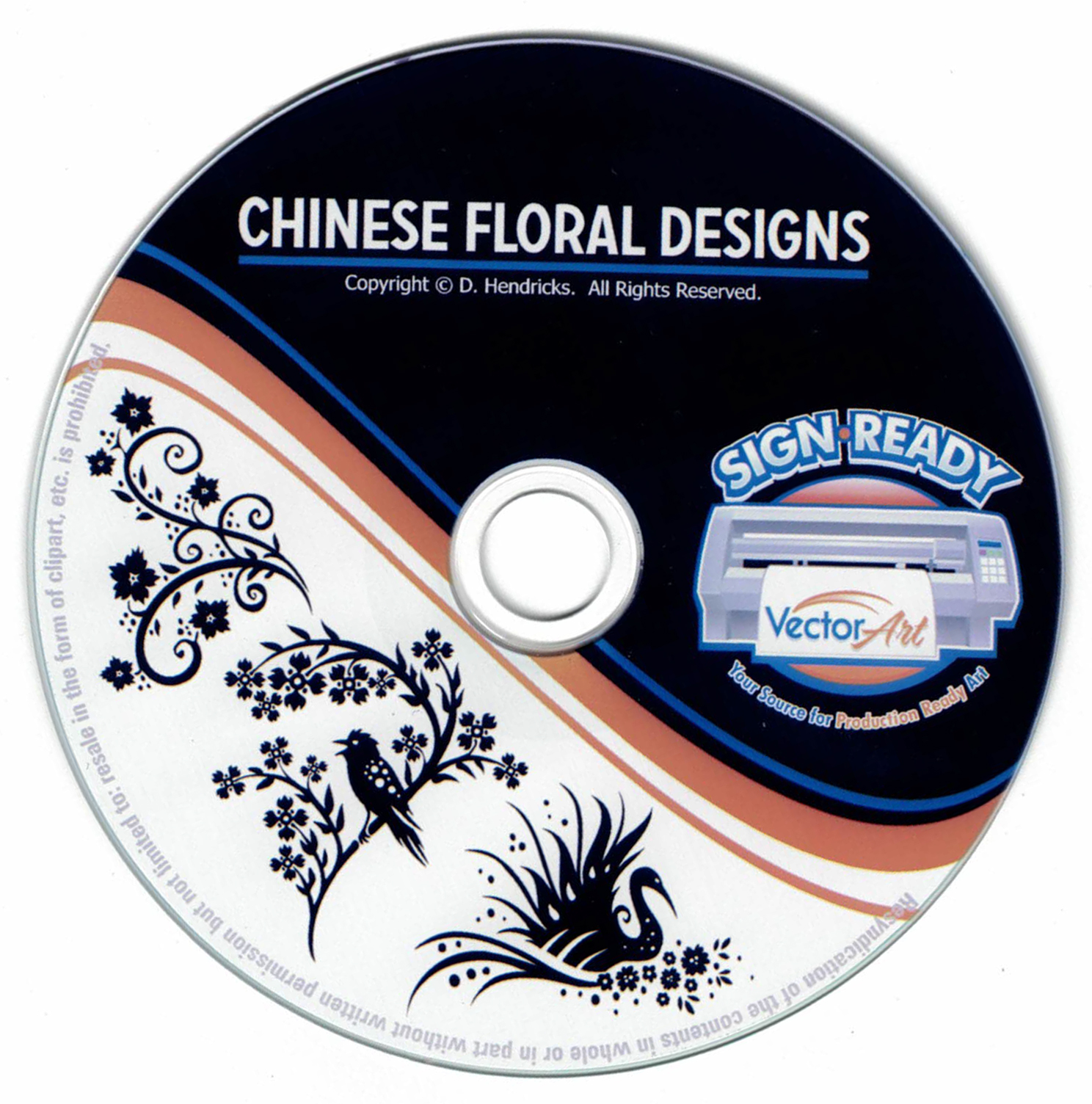 Chinese Floral Designs - Decorative Flowers and Vines Clip-Art