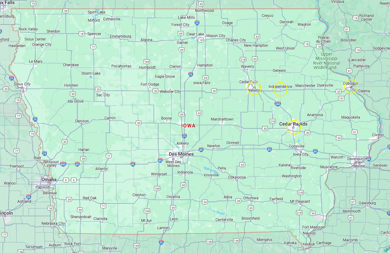 Conveniently located in Independence, Iowa - by Waterloo, Cedar Rapids, and Dubuque