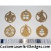 Set of 6 Glitter Gold Ornaments