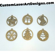 Set of 6 Glitter Gold Ornaments